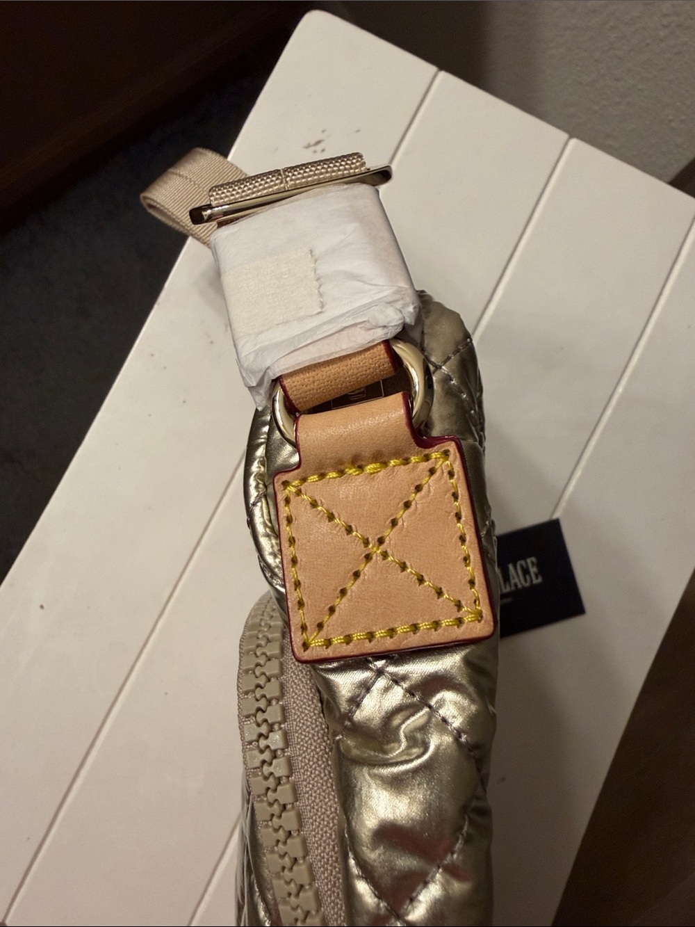 MZ Wallace Metro Crossbody bag in Platinum Metallic Gold. Size Large. Brand New. - Picture 12 of 16
